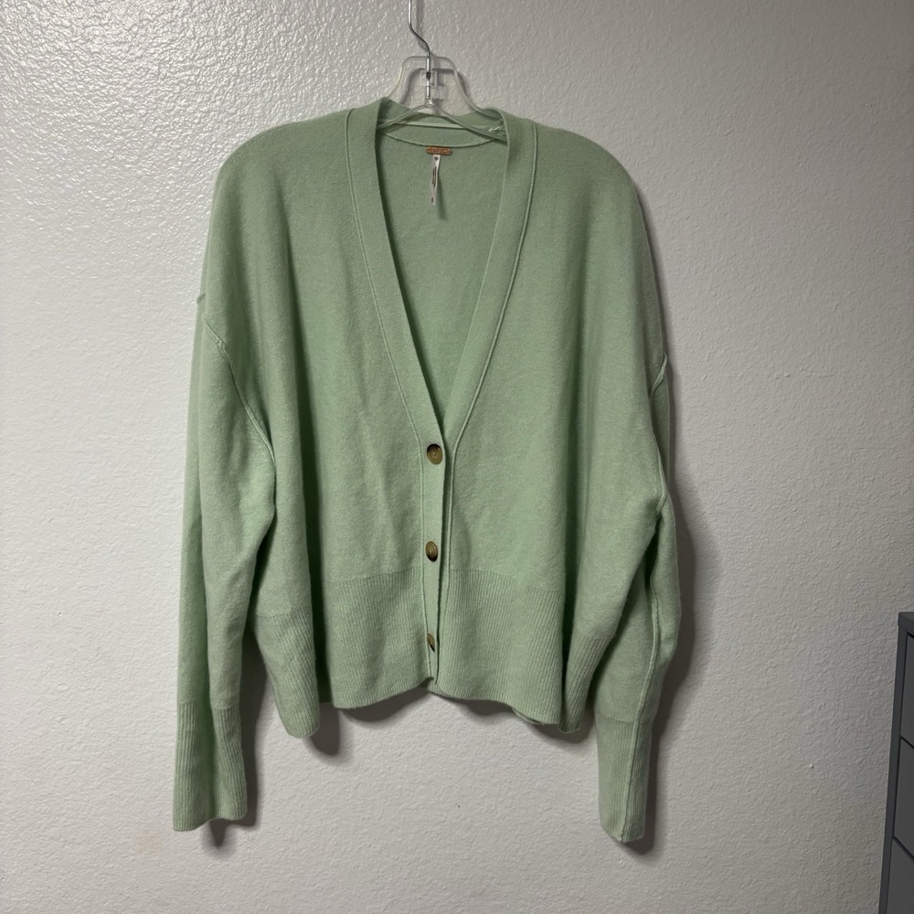 Free People Cardigan Mint Green Small Preppy Soft Girl Pastel Feminine